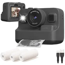 Callstel Full-HD-Sofortbildkamera mit Thermodrucker, Display, Akku, 16x-Zoom