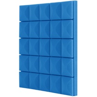 RINGGLO 10er-Pack Akustikplatten mit selbstklebenden, 50 × 50 × 3,5 cm schnell wiederherstellbaren Schallschutzplatten, Schallschutzwandplatten mit hoher Dichte,Blau