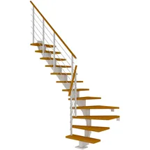 DOLLE Mittelholmtreppe Hamburg 75 cm Edelstahl/Holz/Metall/Stahl