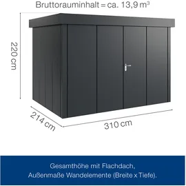 hörmann stauraumsysteme Juno Gerätehaus 3,10 x 2,14 m Anthrazitgrau