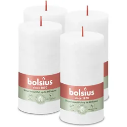 Rustik Stumpenkerzen 130/68 mm - Wolkiges Weiß (4 Stück)