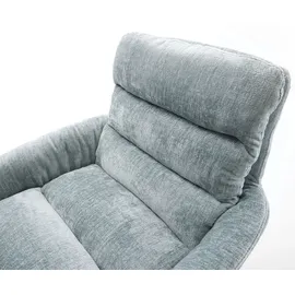 DeLife Drehstuhl Abelia-Flex mit Armlehnen Chenille Pastellblau Fußkreuz Weiß 360° drehbar Wippfunktion, Esszimmerstühle