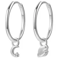 Hey Happiness Creolen Mond und Planet Silber 925 onesize