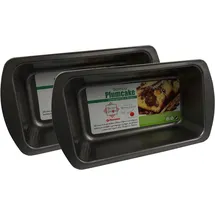 Provance 2er Set Brot- und Kuchenbackform hochwertige Kastenform Abmessungen 28 cm x 15 cm Flachboden Antihaftbeschichtung anthrazit rechteckig Brotbackform leicht zu reinigen