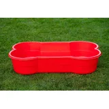 DogsLand Hundepool in Knochenform - 120 cm, rot, für große und kleine Hunde, Verwendbar als Hundebett, Biss- und krallenfest, UV-beständig, 100%... - Rot