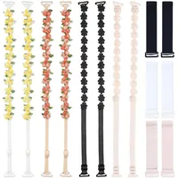 YiiHHooN Dekorative BH-Träger mit Blumenmuster, 4 Paar BH Träger mit Blumenmuster und 3 Paar Verlängerungen, Elastische BH Träger Verstellbare BH-Träger für Oberteile Kleider und BH - Einheitsgröße