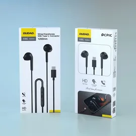 DUDAO X3C In-Ear-Kopfhörer mit USB-C und Kabel, 1,2 m - Schwarz - Schwarz