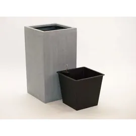 eleganteinrichten Pflanzkübel 38 x 38 x 70 cm grau