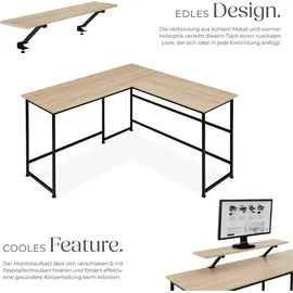 Tectake Eckschreibtisch Melrose Eiche / Braun