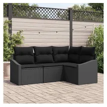 vidaXL Gartensofa-Set Loungesofa schwarz