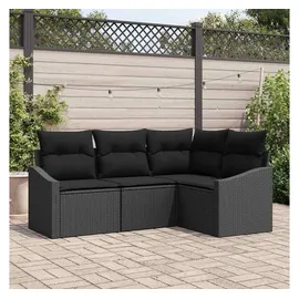vidaXL Gartensofa-Set Loungesofa schwarz