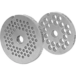 WOLFCUT Fleischwolfscheibensatz 3 mm + 6 mm Bohrung kompatibel mit allen gängigen Fleischwolf Marken Größe 5