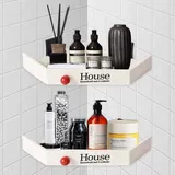 Duschablage Ecke Kunststoff 2 Stück Badezimmer Regal Ohne Bohren Plastik, Duschregal Ecke Kleben, Selbstklebender Duschkorb, Duschregal, Eckregal Bad, Badregal Für Dusche, Für Bad Küche Toilette