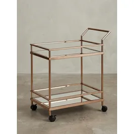 KADIMA DESIGN Servierwagen: | Gold, Verspiegeltes Glas, auf Rollen