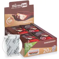 ThermoPad Handwärmer – DAS ORIGINAL: 20 Paar Wärmepads für 12 Stunden Wärme I 50% weniger Plastik I Sofort einsatzbereite Taschenwärmer I Heatpad – ideal für Outdoor I Wärmekissen für Handschuhe