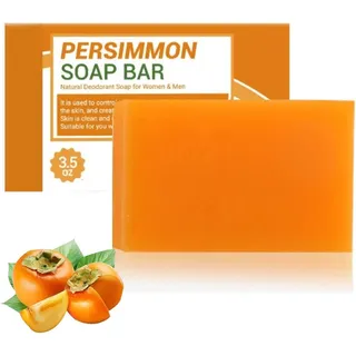 Rhoms Natürliche Kaki Seife zur Bekämpfung von Körpergeruch für Männer Frauen, Kaki Seife Bar für Körpergeruch Entfernung, Bad Persimmon seife Bar, Persimmon Kernseife Natur den Geruch Menschen (1)