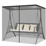 Moskitonetze Mit Reißverschluss Für 3 Sitzer, Sonnenschirm Hollywoodschaukel Netz, Terrassennetz Für Für Outdoor Gartenschaukel Balkon Reise Camping Schwingstuhl