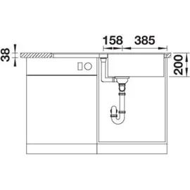 Blanco Adira XL 6 S schwarz Flächenbündig Handbetätigung 990 x 490 mm