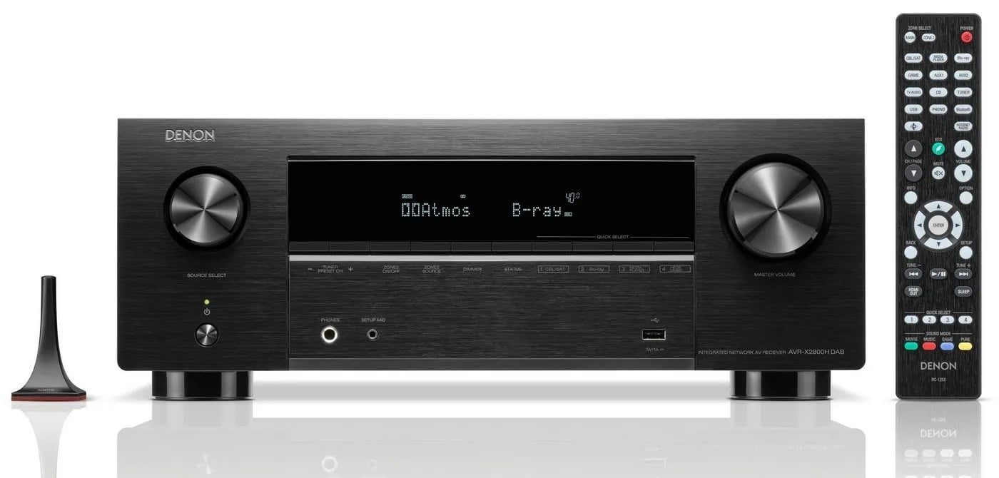 Denon AVR-X2800H DAB 7.2 AV-Receiver (Bluetooth, LAN (Ethernet), WLAN, mit DAB) schwarz