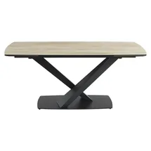 vente-unique MALATA 6-10 Personen ausziehbar 76 x 75 x 90 cm beige/weiß
