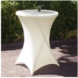 Baumarktplus 10er Set Stehtischhusse Stretch beige Partytisch Bistrotisch 80cm
