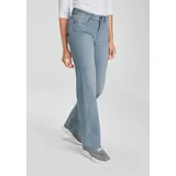 Arizona Gerade Jeans ARIZONA, Damen, Gr. 42, N-Gr, blau (bleached), Denim/Jeans, Obermaterial: 98% Baumwolle, 2% Elasthan, Basic, gerade lang, Jeans, weite Beinform, Used-Look-Waschung, hohe Taille