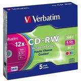 Verbatim CD-RW 700MB 12x Hi-Speed Colour 5er Slimcase