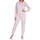 NORMANN CARE Pflegeoverall Langarm gestreift rosa L