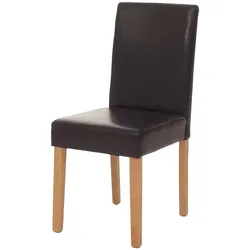 Esszimmerstuhl Littau, Küchenstuhl Stuhl, Kunstleder ~ braun, helle Beine