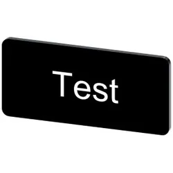 Siemens 3SU19000AC160DV0 Bezeichnungsschild 12, 5x27mm, Schild schwarz, Beschriftung: Test  - 10 Stück