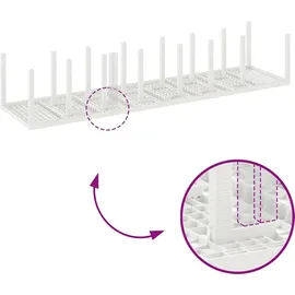 vidaXL 17-teiliges Garten-Esszimmer-Set Weiß Poly-Rattan