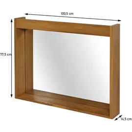 MCW Teak-Wandspiegel MCW-M75 77 x 100 cm Braun