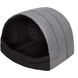 PillowPrim Hundehütte Hundehöhle Hundebett Hundehaus Katzenhöhle Schlafplatz XL - 60x49 cm Grau