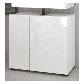 inn.furn Waschbeckenunterschrank weiß Hochglanz 60 x 56 cm Larik in Badezimmer Unterschrank