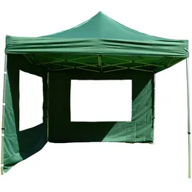 VCM PROFI Faltpavillon 3 x 3 m inkl. 2 Seitenteile Grün