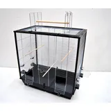 ollesch Vogelkäfig Großer Vogelkäfig 160 x 110 x 50 cm schwarz