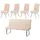 MCW Esszimmer-Set MCW-G55, 4er-Set Stuhl + Sitzbank 180cm, Edelstahl gebürstet Stoff/Textil Chenille ~ creme