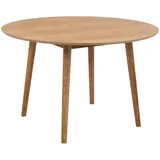VCM Esstisch Naya Ø 120 cm massivholz Eiche und Eichenfurnier geölt.