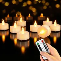 cimetech 24 LED Teelichter mit Timer Fernbedienung Flammenlose Elektrische Flackernde Batteriebetriebene Kerzen für Zuhause, Zimmer, Tisch, Halloween, Weihnachtsdekoration