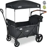 fablekids Bollerwagen LEO X2Lite schwarz Hecktasche Abdeckhaube schwarz