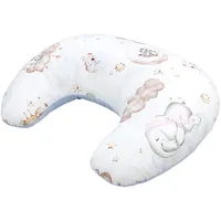 TupTam Baby Stillkissen Klein mit Baumwoll-Bezug, Farbe: Tiere auf Wolken