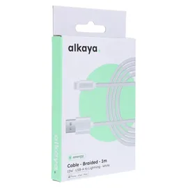Alkaya USB-A auf Lightning 1 m Weiß