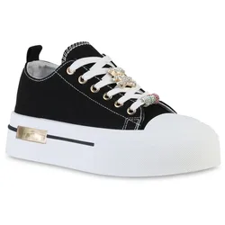 Damen Plateau Sneaker in Schwarz