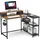 Mondeer Eckschreibtisch L-Form Vintage Braun / Schwarz