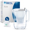 Brita Wasserfilter Style hellgrau (2,4l) inkl. 1x MAXTRA PRO All-in-1 Kartusche, Wasserfilter, Grau