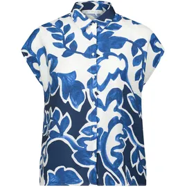 Betty & Co Hemdbluse mit Print Blau/Weiß 46