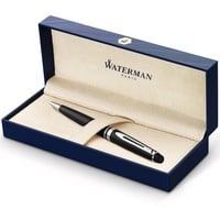 Waterman Expert Kugelschreiber | Mattschwarz | Chromzierteile | Mittlere Spitze | Blaue Tinte | Geschenkbox