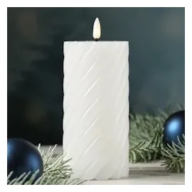 MARELIDA Twist Stumpenkerze 17,5 cm weiß