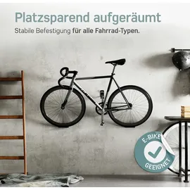 Borgen Wandhalterung Pedalhalterung für E-Bike, Mountainbike, Citybike mit Wandschutzpads (schwarz)