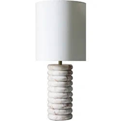 SALESFEVER Tischleuchte "Marmor", beige, H: 65cm, Lampen, mit Marmor-Standfuß